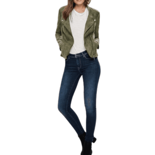 Only Ava Imitation Leather Jacket - Green/Kalamata