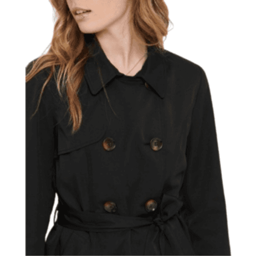 Only Valerie Double Breasted Trenchcoat - Black