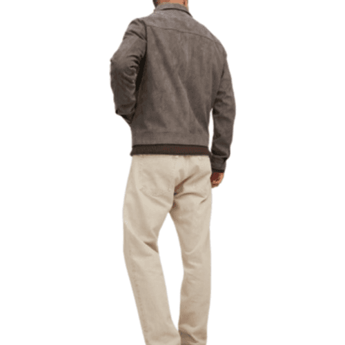 Jack & Jones Rocky Payton Faux Leather Jacket - Brown/Falcon