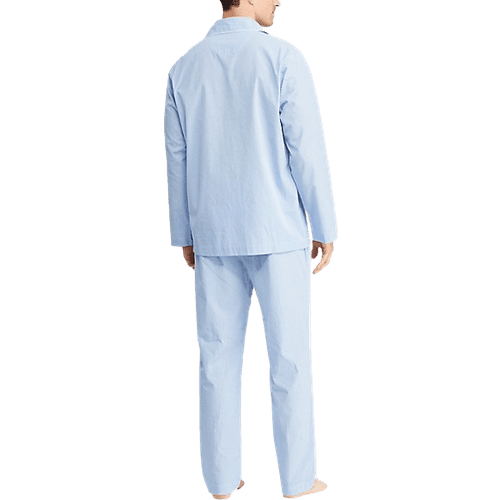 Polo Ralph Lauren Poplin Long Sleep Set - Light Blue Mini Gingham