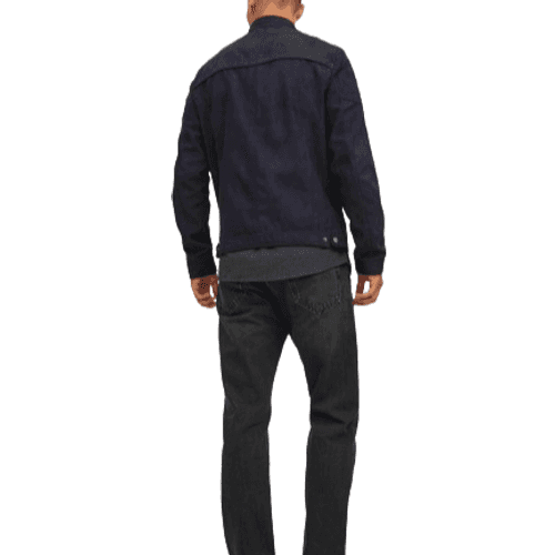 Jack & Jones Rocky Faux Suede Jacket - Blue/Jet Black