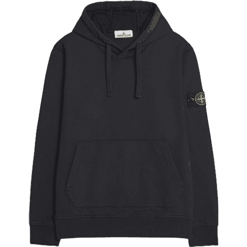 Stone Island Garment Dyed Cotton Fleece Hood - Black
