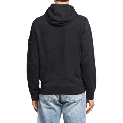 Stone Island Garment Dyed Cotton Fleece Hood - Black
