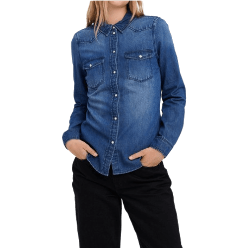 Vero Moda Maria Shirt - Blue/Medium Blue Denim